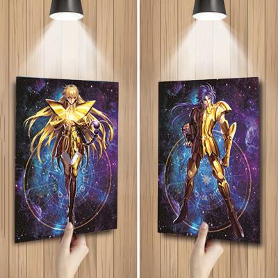 China Ecological Legend of Seiya Saint of Sanctuary 3D Lenticular Poster Customize 3D Filp Image Anime Poster Lenticular Cartoon 3D Wallpaper for sale