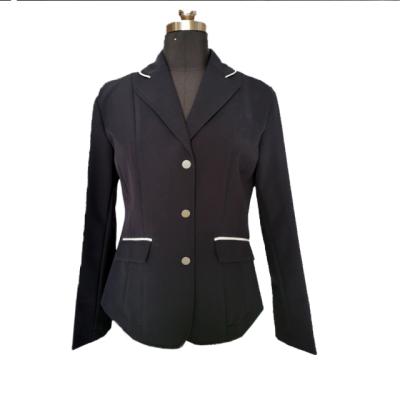 China Factory Direct Logo Small MOQ Nylon/Polyester+Spandex Riding Jacket Style 2021 Equestrian Stretch Custom Made Newest High Quality for sale