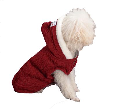 China Stocked High Quality Hot Selling Dog Clothes Winter Cotton Pet Coat Dog Outfits With Hood Sweater for sale