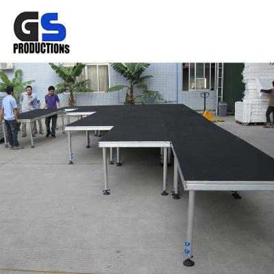 China 2019 Events Quick Assemble 4 Leg Durable Adjustable Single Aluminum Stage Platform Event Rent Stage for sale