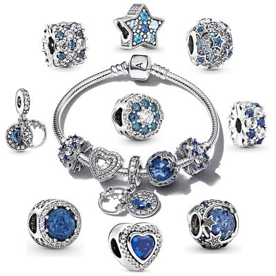 China Pandoraer Original Plata Blue Creative Matching Bracelet Sterling Silver Beads Charms DIY Hiphop Sale Hot New Ladies Jewelry for sale