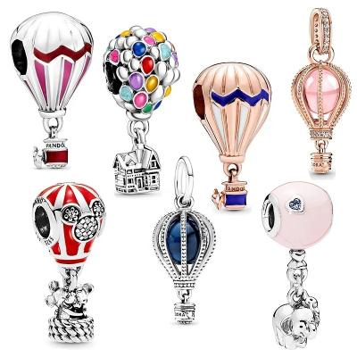 China Hot Selling Original Hiphop 925 Sterling Silver Hot Air Balloon Charm Pendant Suitable For Diy Bracelet Necklace for sale