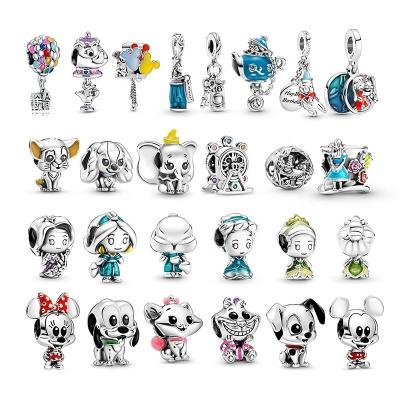 China Hiphop 100% Popular 925 Sterling Silver Mickey and Princess Charm Series Suitable For Original Minnie's Pan Charm Bracelet for sale