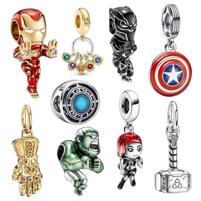 China Hiphop 2022 New 925 Sterling Silver Marvel Avengers Charm Teams S925 ALE Logo High Quality Pandoraer DIY Silver Beads for sale