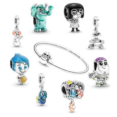 China New 925 Sterling Silver Monster Beaded Charm Cute Hiphop Bracelet 2022 Suitable for Original Pan Bracelet for sale