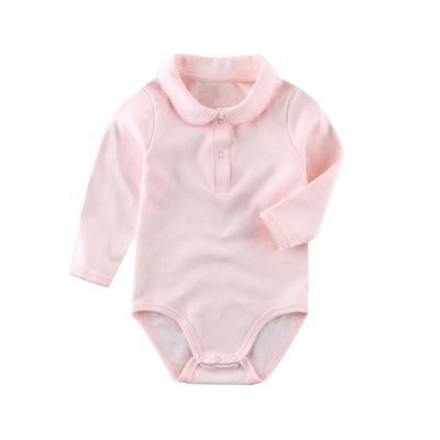 China Fashionable High Quality Pink Ruffled Friendly Newborn Baby Creeper Shin Baby Rompers for sale