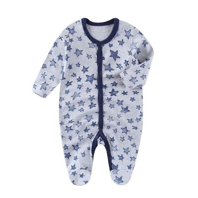 China Fashion Star Patterned Baby Pajamas Cozy Overalls Baby Clothes Infant Rompers for sale