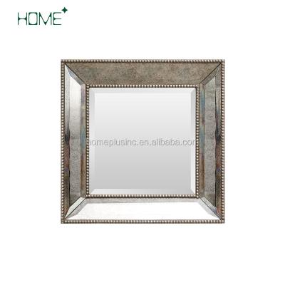 China Decorative Antique Style Beaded Frame Wooden Wall Mirror for sale