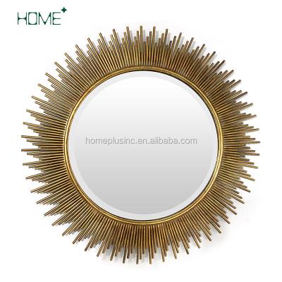 China Modern Style Home Plus Antique Sunburst Metal Decorative Mirror For Wall Decor for sale