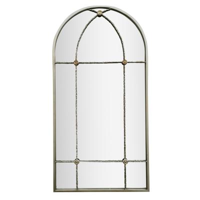 China Art Decor European and American Home Decoration Arch Doors and Windows Iron Handwork Mirror Wall Hanging Bedroom Living Room for sale