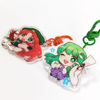 China Promotion Gift Custom High Quality Anime Figure Printed Clear Epoxy Key Chain With Custom Acrylic Charms for sale