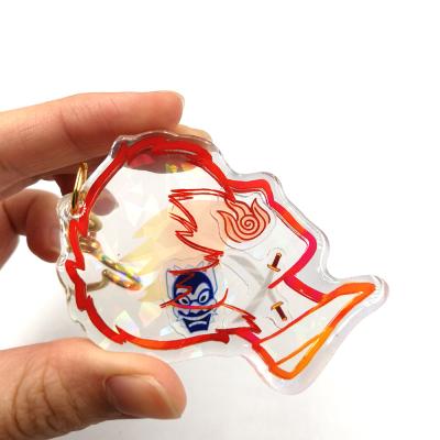 China Promotion Gift Fancy Acrylic Cartoon Innovative High Quality Printed Flip Acrylic Flip Charms Acrylic Key Chain for sale