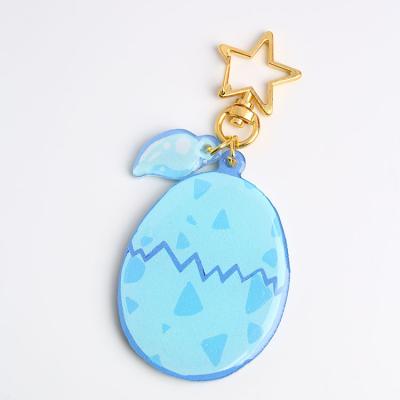 China Promotion Gift Factory Custom Attractive 3D Foreground Printing Sparkle Epoxy Acrylic Double Charm Key Chain For Gifts for sale