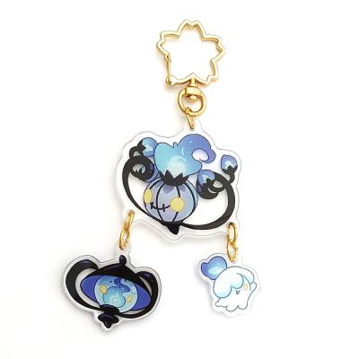 China Custom Clear Cute Acrylic Anime New Design High Quality Custom Made Double Linked Charms Key Chain for sale