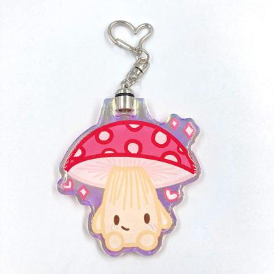 China Custom Custom Promotional Acrylic Color Changing Epoxy LED Light Key Chain Flip Charm for sale