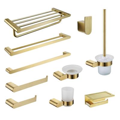 China One Layer Stainless Steel Bathroom Towel Rack Brush Gold Single Towel Holder In Shower for sale