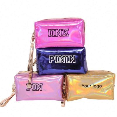 China Wholesale Recyclable Luxury Fashion Laser Belle Rose Zipper Women Makeup Pouch Cosmetic Bag for sale