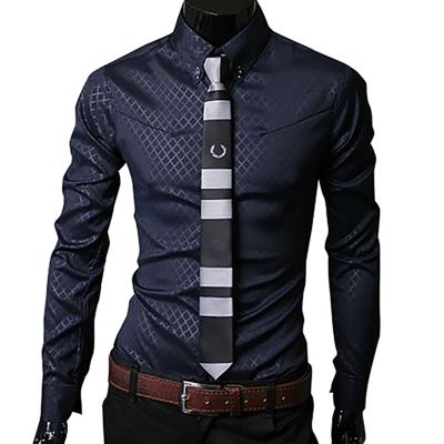 China New Luxury Men's Shirt Breathable Business Style Soft Comfort Slim Slim Fit Styles Long Sleeve Casual Dress Shirt Gift For Men for sale