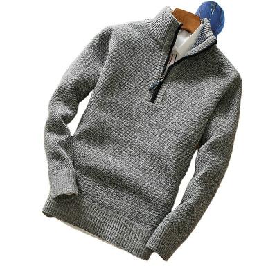 China Breathable Thicker Half Zipper Turtle Neck Half Zipper Sweater Men's Winter Pullover Quality Warm Quality Male Slim Knitted Woolen Sweaters For Spring for sale