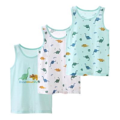 China QUICK DRY Baby Kids Invest Summer Girls T-shirt Cotton Kids Boy Cartoon Beachwear Boys Knitwear Teenage Sleeveless Tank for sale