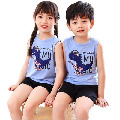 China Anti-pilling Baby Clothes Sleeveless Top+Shorts 2pcs Summer Dress Sets Girls Outfits Summer Vest Suits For 2 To 9 Years Clothes for sale