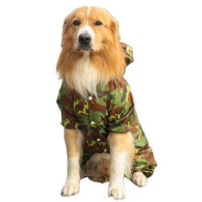 China Sustainable Camouflage windproof rain proof dog large raincoat pet training jacket  raincoat for sale