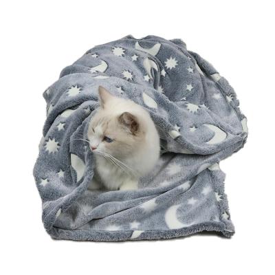 China Heating Amazon Hot Sale High Quality Super Soft Animal Paws Printed Dog Cat Fluffy Coral Fleece Plush Bed Sleeping Washable Pet Blanket for sale