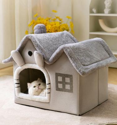 China Sustainable Pet house room  washable foldable luxury Warm Plush Soft Pet House for Small Medium Large Dogs Cats for sale