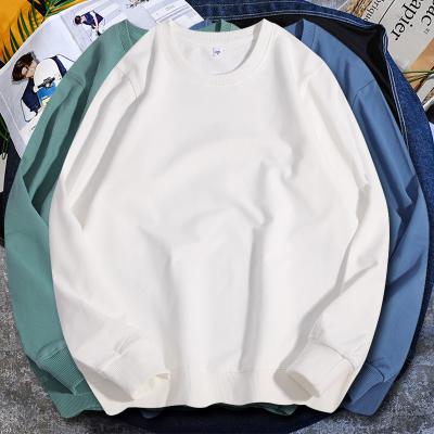 China Anti-pilling Factory Wholesale Men's Plain Blank Pullover Sweatshirt Solid Drop Shoulder Round Neck Pullover Sweatshirt for sale