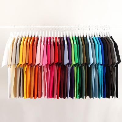 China Compressed 35 Colors Men'S Cotton Blank T Shirt Multicolor 250g Oversized Custom Round Neck T-Shirt for sale