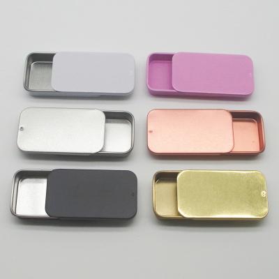 China Small Food Grade Eyebrow Soap Lip Packaging Baml Metal Tins Slider Pink Rose Gold /White/Black for sale