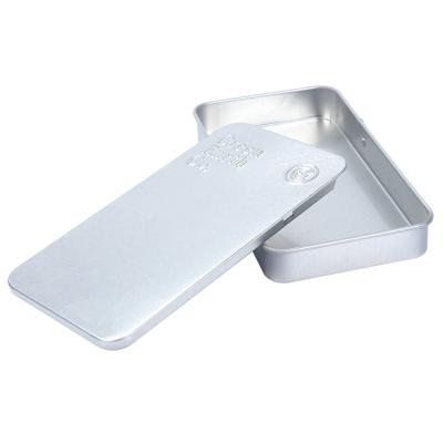 China Custom Heavy Duty Child Resistant Rectangular Slide Top Lid Tin Box For Pre Roll Packing for sale