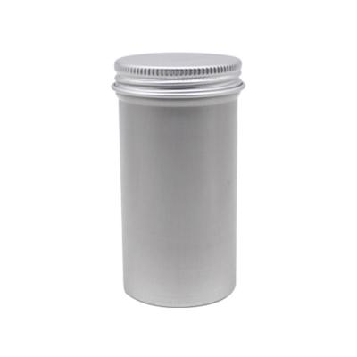 China Food Grade 100ml D43*86mm Tea Candy Cosmetics Brush Packaging Tall Round Screw Cap Aluminum Tin Cans for sale