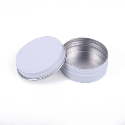 China Food Grade 15ml/g 0.5oz Round White Ointment Herb Balm Cosmetic Aluminum Tin Jar / Can With Screw Lid for sale