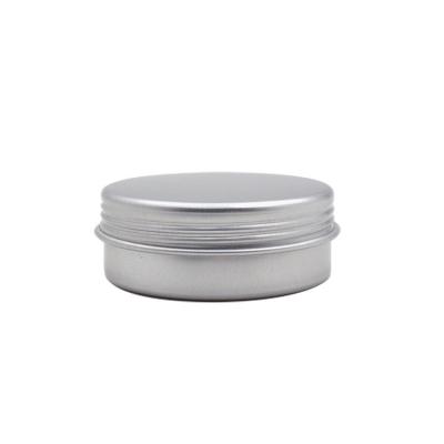 China Food Grade Wholesale 25ML 48*18mm Small Round Cosmetic Silver Metal / Aluminum Tea Storage Can Jar for sale