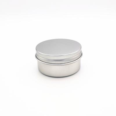 China Food Grade 80ml Small Round Aluminum Tin Screw Lid Seamless Beard Silver/Cream/Candle 68*35mm for sale