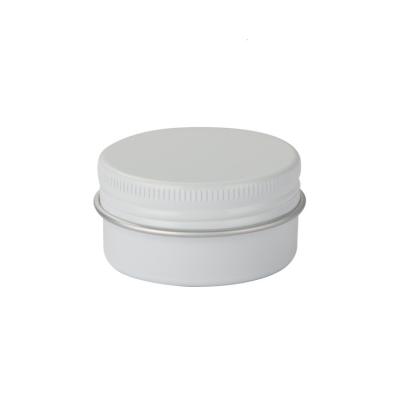 China Food Grade Wholesale10ml 20ml 30ml 60ml 100ml 250ml Round White Screw Cap Cosmetic Metal Aluminum Jar for sale