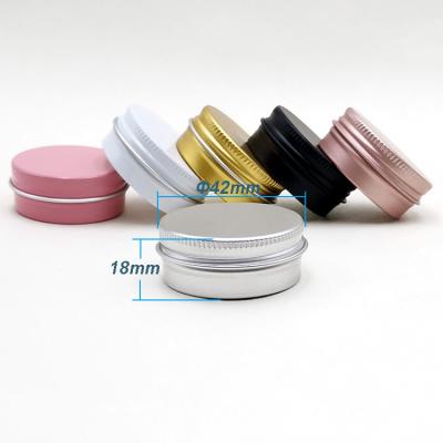 China Food Grade Mini White Pink Screw Top Aluminum Lid Brow Soap Tin Container Empty Packaging 15ml for sale