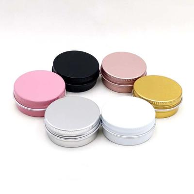 China Food Grade 1/2 Ounce 15ml Round Rose Rose Gold White Black Cosmetic Aluminum Tin With Screw Cap Lid for sale