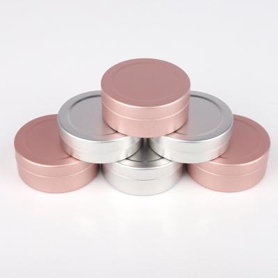 China Food Grade 15g 20g Eyeshadow Cream Round Rose Gold Aluminum Metal Tin With Lid 0.5oz 15ml 20ml for sale