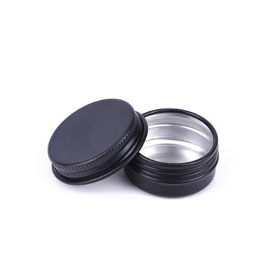 China 10ml/g Round Black Essential Balm Ointment Aluminum Tin Box Metal Tin Box Eco-friendly For Cosmetic for sale