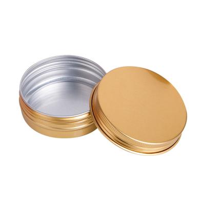 China 60ml/g Eco-Friendly 2 oz Round Gold Screw Cap Seamless Balm Cream Candle Making Aluminum Soap Tin for sale