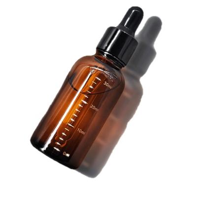 China 2021 new 20ml pp rubber brown dropper personal care essential oil bottle body glass box with tick marks for sale