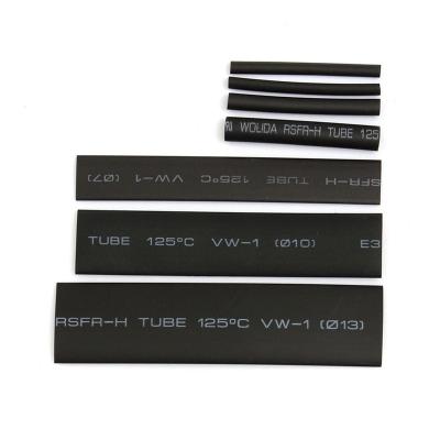 China 127Pcs Polyolefin Black Waterproof Heat Shrink Tubing Sleeving Assortment Kit for sale