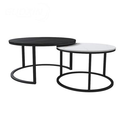 China Hot Selling Amazon (Others) Adjustable Minimalist Marble Combination White Coffee Tables For Living Room for sale