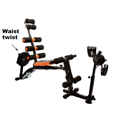 China Morden Six in One Multi Functional Abdominal Chair with Waist Twist Bicycle Pedal Fitness Bench Machine Abdominal Trainer for sale