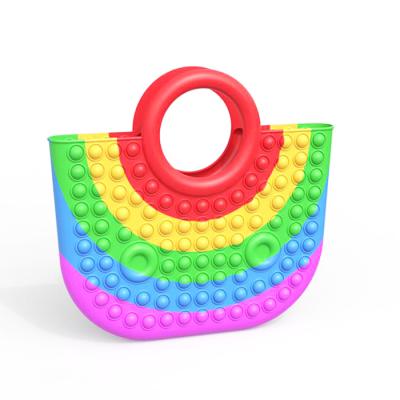 China Newest Products Silicone Pop Toys Bubble Handbag Promotional Handbag 2021 Kids Gift Silicone Rubber Handbag Hot Sales for sale