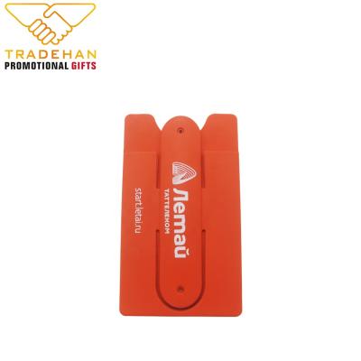 China Eco-friendly Cell Phone Holder Wholesales Custom Silicone Credit Card Holder With Logo for sale