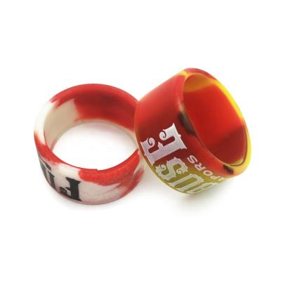 China Cheapest Wholesale Custom Silicone Wristbands Debossed Logo Price Gummed Finger Ring for sale