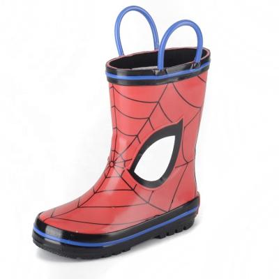 China Wellington Marvel Cartoon Red Blue Waterproof Children Rain Boots for sale